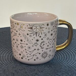 ✨💜 Starry Lavender Gold Handle Celestial Design Coffee Mug Thyme And Table Brand